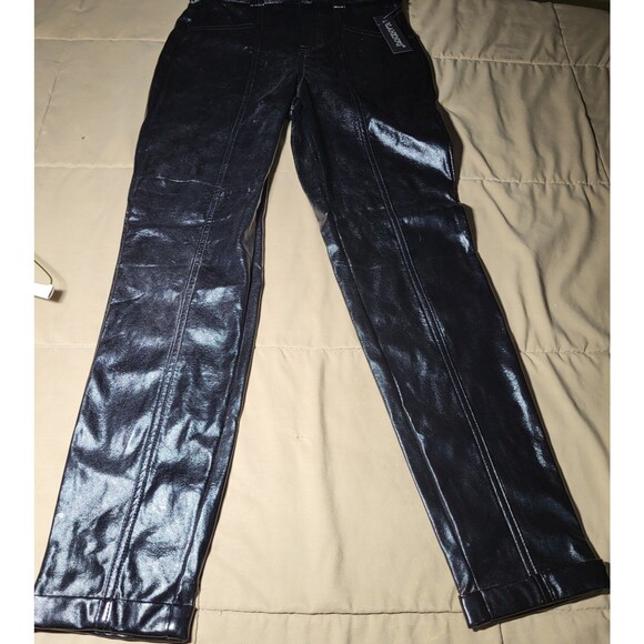 [BLANKNYC] Black Faux Leather Overalls Size 25 Vegan Leather “Other Worldly” NWT - Picture 6 of 9